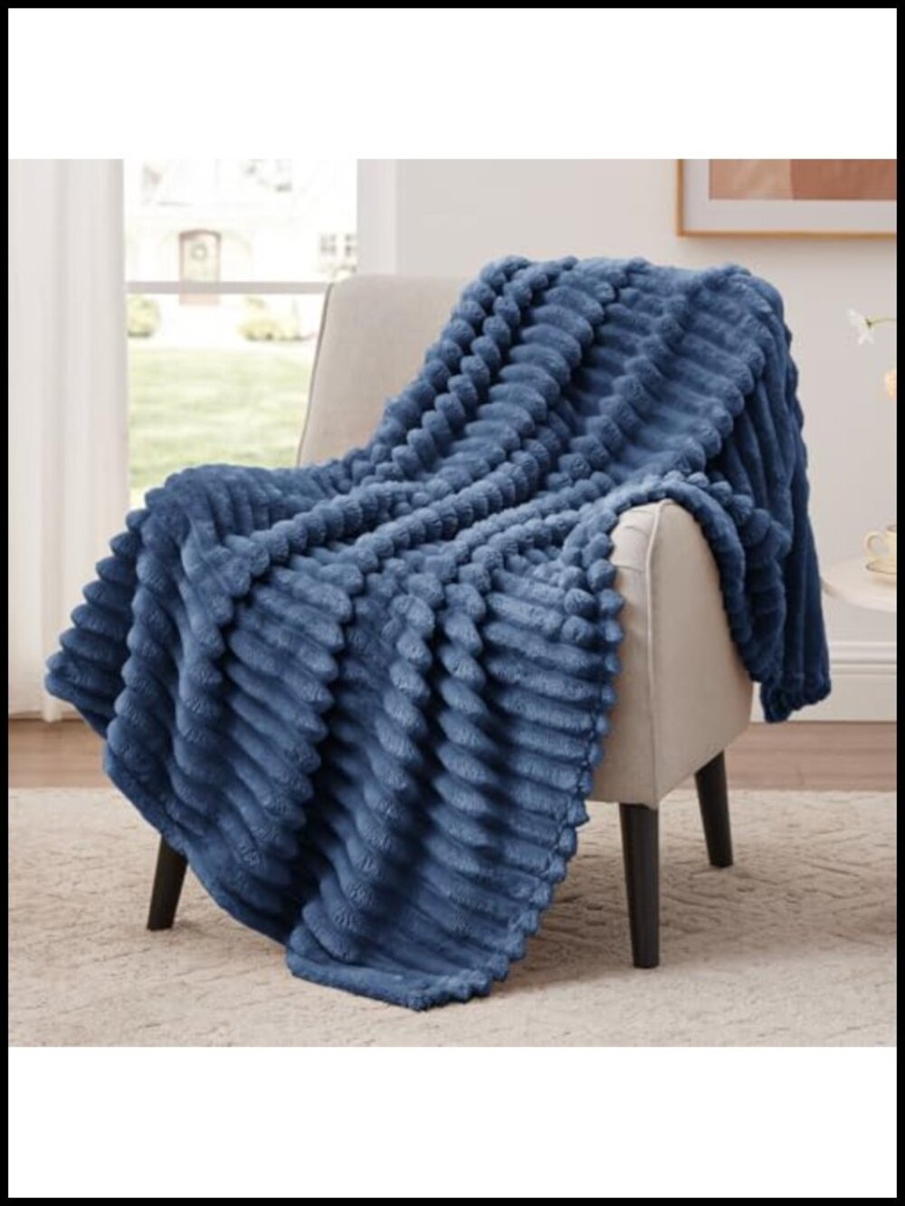 Soft Striped Jacquard Throw Blanket 50x60 Cozy Couch Bed Decor